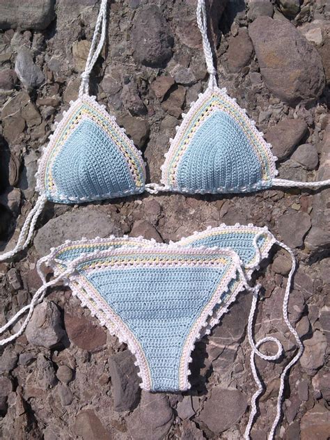 Crochet Bikini Set Seafoam Bikini Crochet Beachwear Crochet Etsy Canada