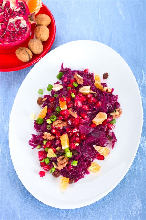 Fruchtiger Rotkohl Salat Mit Granat Pfeln Und Waln Ssen Rezept