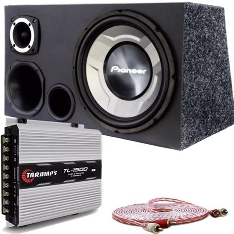 Caixa Trio Som Completa Pioneer Modulo Taramps Tl W Shopee