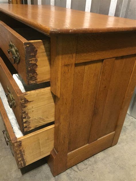 Antique Solid Oak Dresser Chest Drawer Dovetails D W H Etsy