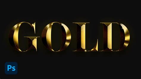 Photoshop Gold Text Effect Tutorial Youtube