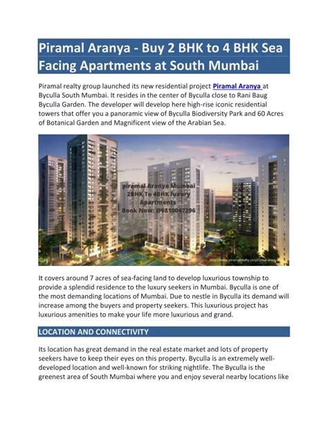 Ppt Piramal Aranya Buy 2 Bhk To 4 Bhk Sea Facing Apartments At