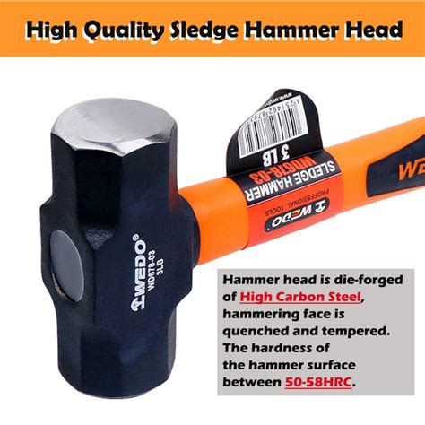 Wedo Sledge Hammer 4 Lb64oz With Fiberglass Handles High Carbon