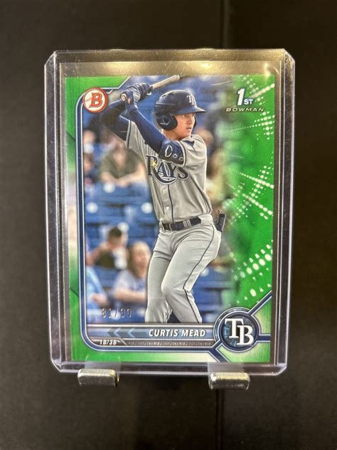 2022 Bowman Chrome Prospects Green Refractor BCP 10 Curtis Mead 99