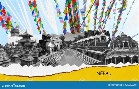 Collage Of Popular Nepalese Travel Destinations Kathmandu Valley And