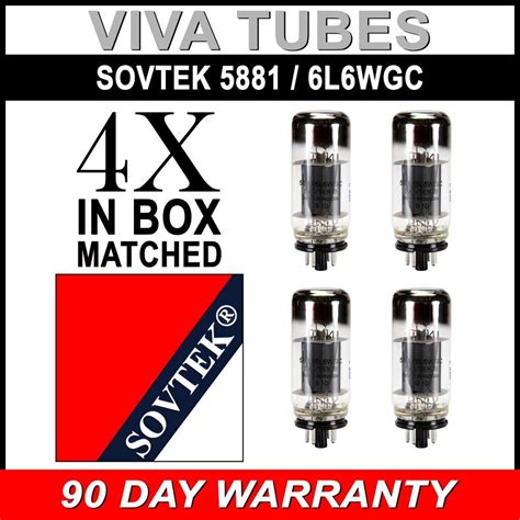 Brand New Plate Current Matched Quad Sovtek L Wgc Vacuum