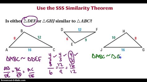 Sss Similarity Theorem Youtube