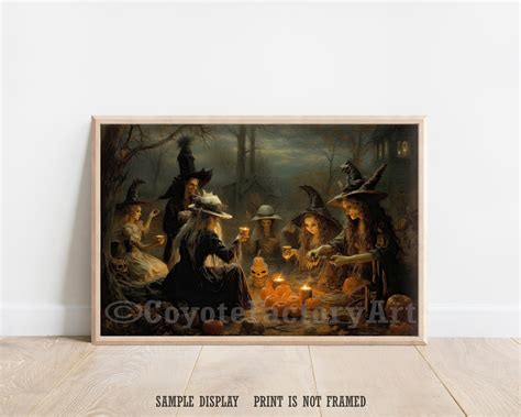 Halloween Witches Painting Poster Print or Canvas Occult - Etsy