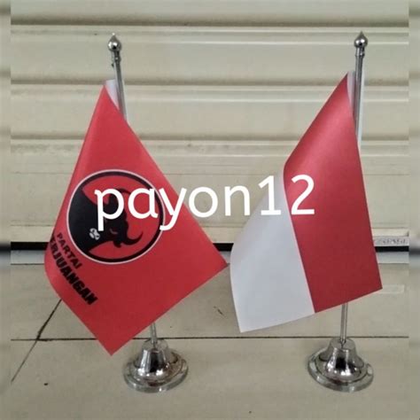 Jual Bendera Meja Partai Pdi P Dan Tiang Stenlis Meja Shopee Indonesia