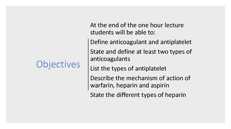 Solution Anticoagulants And Antiplatelet Presentation Studypool