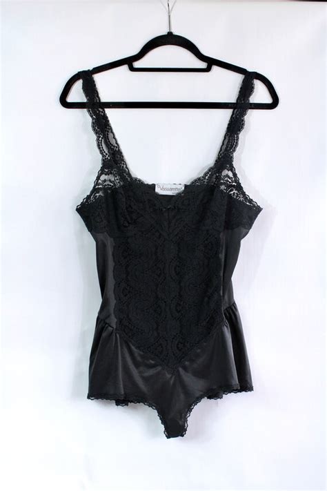 S Black Lace Lingerie Teddy Vintage S Bodysui Gem