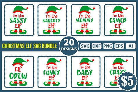 Christmas Elf SVG Bundle Vol 3 Bundle Creative Fabrica