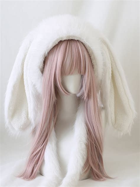 White Coffee Yellow Dusty Blue Oversized Bunny Ears Plush Hat