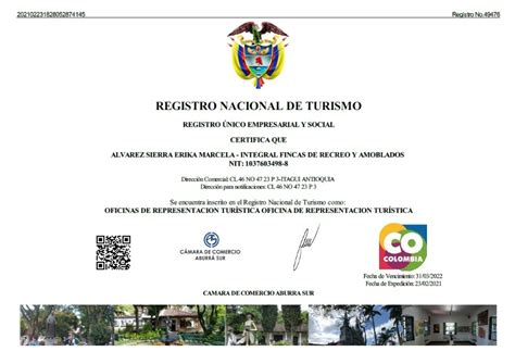 Registro Nacional De Turismo Integral Fincas De Recreo Cerca A Medellin