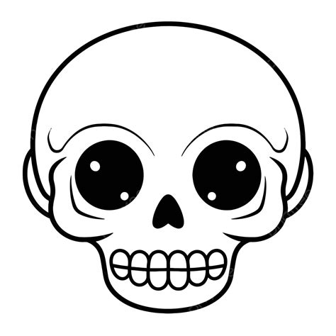 Dibujo De Calavera Simple Boceto De Esquema De Caras De Halloween Para Imprimir Gratis Vector