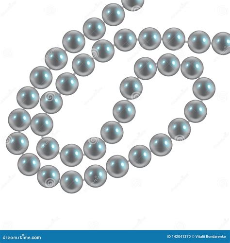 Pearl Necklace On A White Background Vector Illustration Stock Vector