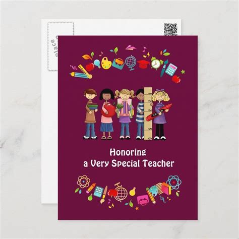 Thank You, Teacher. School Kids Postcard | Zazzle in 2024 | Kids school ...