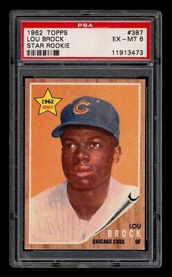 1962 Topps Set Break 387 Lou Brock Star Rookie PSA 6 EX MT EBay