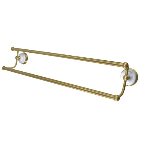 Kingston Brass Victorian 24 In Wall Mount Dual Towel Bar In Brushed Brass Hba1113bb The Home