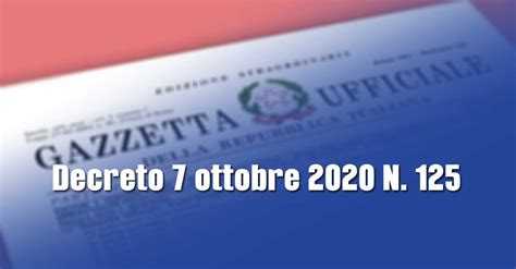 Covid 19 Nuovo Decreto 7 Ottobre 2020 N 125 Ecloga Italia S P A