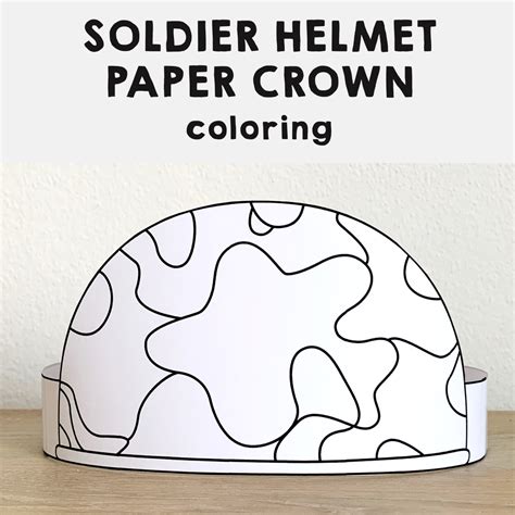 Soldier Helmet Paper Crown Headband Printable Military Coloring Craft ...