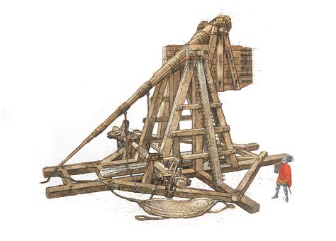 Moyen Age Trébuchet à Traction 1319 Londres Le Monde