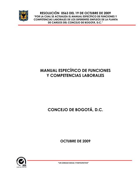 Res De Manual De Funciones Y Copmpetencias Laborales Pdf