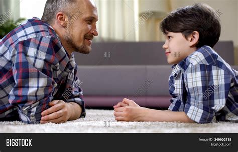 Caring Dad Praising Image And Photo Free Trial Bigstock