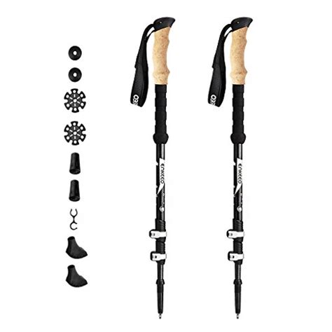 ENKEEO 2 Pack Bastones De Senderismo Trekking Ultraligero Fibra De