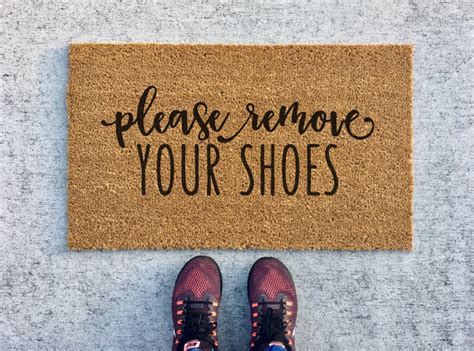 Please remove your shoes door mat welcome home doormat no | Etsy