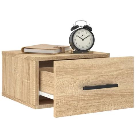 Zerodis Table de chevet murale chêne sonoma 35x35x20 cm A829874 LC033