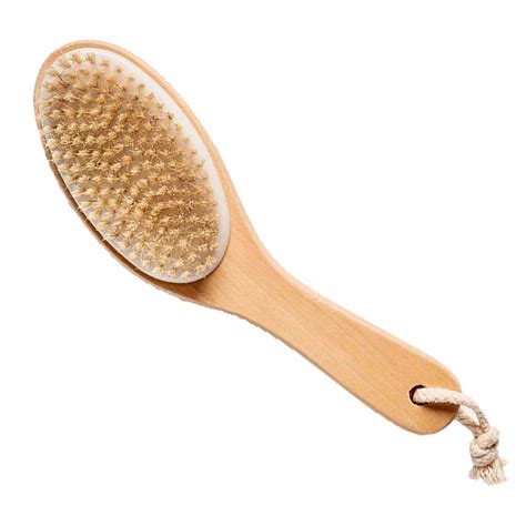 100 Natural Boar Bristle Body Brush With Contoured Wooden