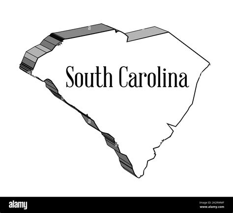 South Carolina 3D State Map Stock Photo - Alamy