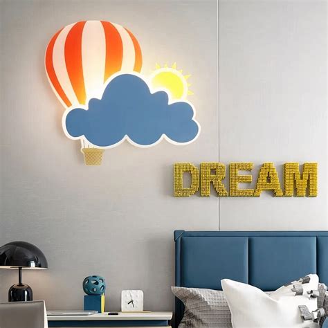 Applique Murale En Forme De Nuage Montgolfi Re Et Arc En Ciel Pour