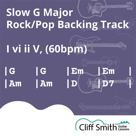 G Major - Slow Rock/Pop Backing Track (I vi ii V, 60bpm) | Cliff Smith ...