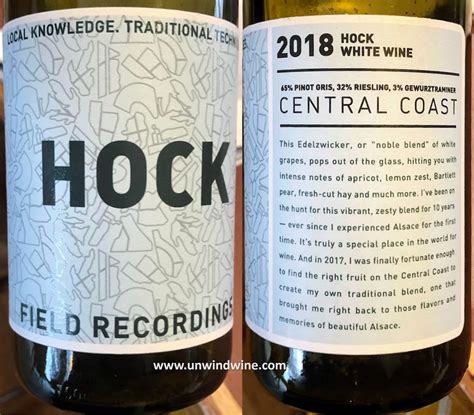 Field Recordings Wine Hock Usa California Central Coast Paso