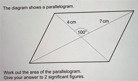 Solved The Diagram Shows A Parallelogram Work Out The Area Of The