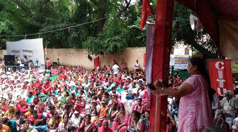 Asha Workers March To Demand Minimum Wages And Recognition As Workers