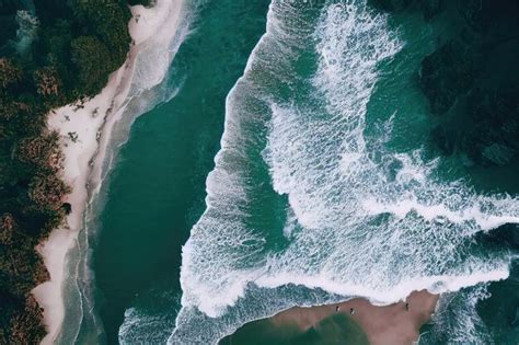 Vue De Dessus Spectaculaire Depuis Une Photo De Drone De La Belle Plage