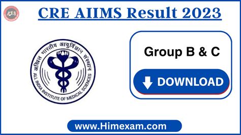 CRE AIIMS Result 2023 3036 Post Group B C All India Common