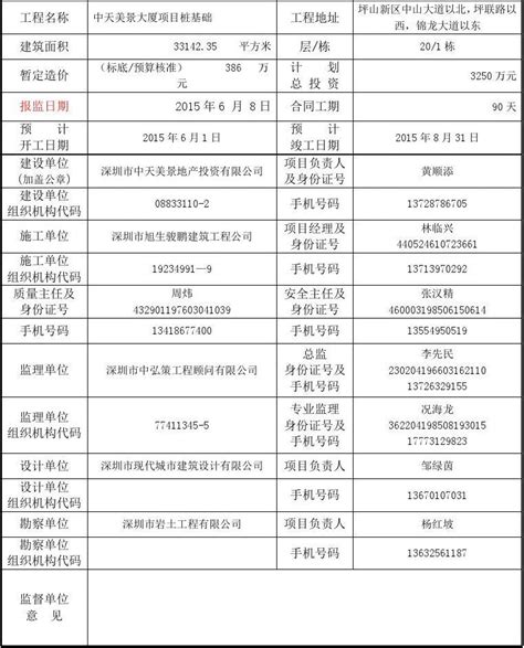 建设工程质量安全监督登记表及资料word文档在线阅读与下载无忧文档