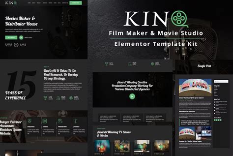 V Kino Film Maker Movie Studio Elementor Template Kit