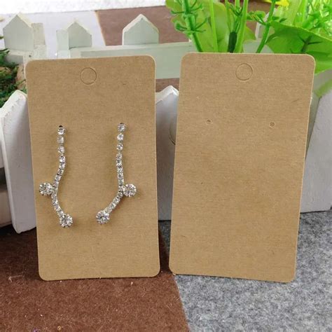 Diy Hand Made Blank X Cm Long Kraft Earring Card For Pair Earring