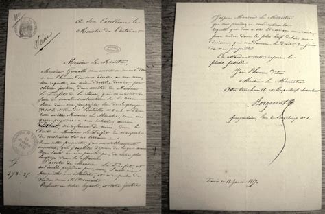 A Letter Written To The Minister Of The Interior In 1857 To Bypass The