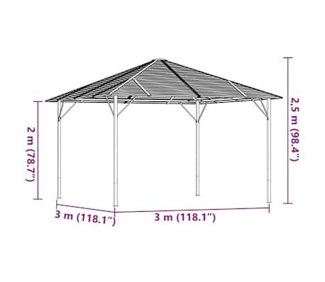 VidaXL Tonnelle Avec Parois Et Toit 3x3 M Anthracite VidaXL Fr