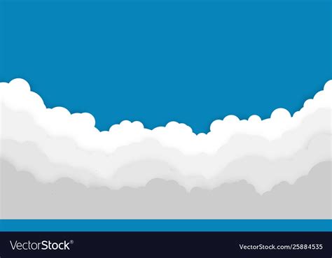 Blue sky with white clouds background cartoon Vector Image