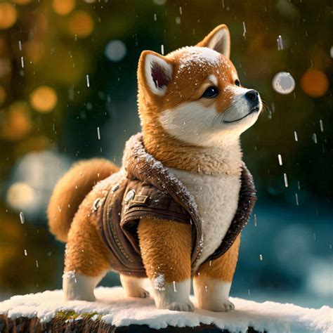 Cute Shiba Inu in the snow - Paul LeBlanc Art - Digital Art & AI ...