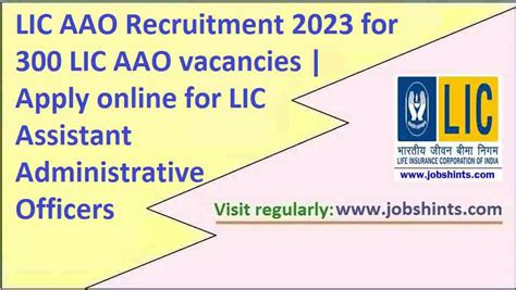 LIC AAO Recruitment 2023 For 300 LIC AAO Vacancies Apply Online For