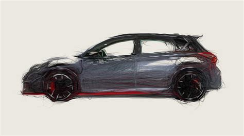 Nissan Pulsar Nismo Concept Car Drawing Digital Art By Carstoon Concept Fine Art America