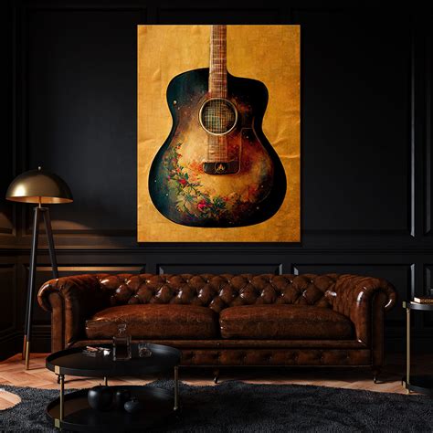 Acoustic Guitar Canvas Wall Art Print Decor Artwork Picture Painting ...